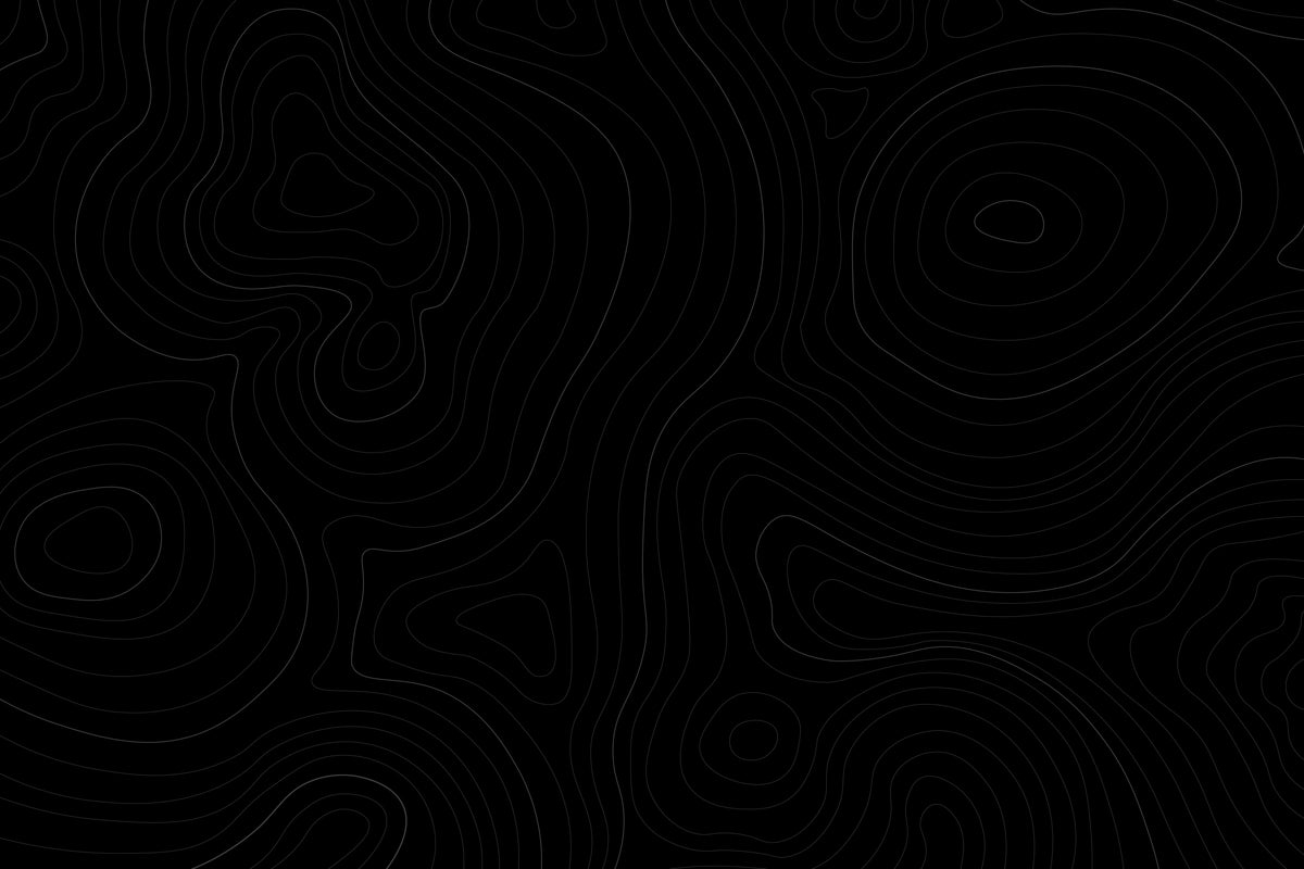 Black background with thin dark gray topographic contour lines forming flowing circular and organic patterns across the full frame.